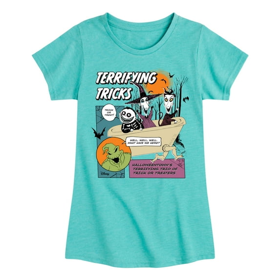 Disney - The Nightmare Before Christmas - Terrifying Tricks - Toddler & Youth Girls Short Sleeve Graphic T-Shirt