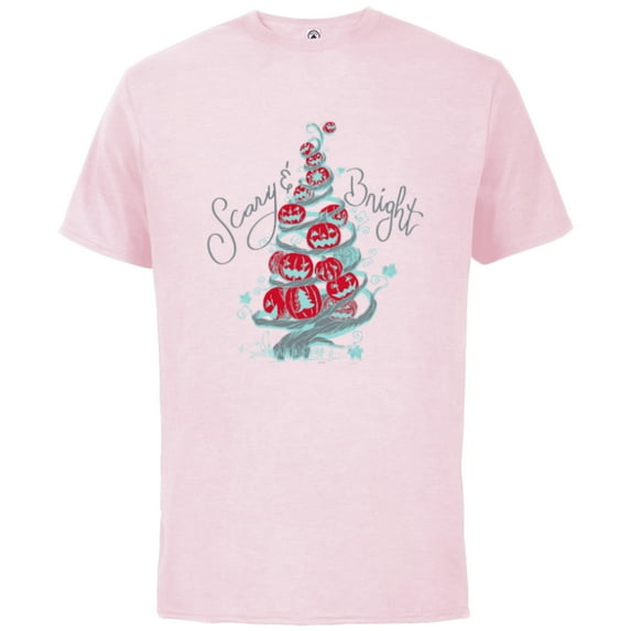 Disney The Nightmare Before Christmas Tree Scary & Bright - Short Sleeve Cotton T-Shirt for Adults - Customized-Soft Pink