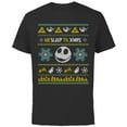 thumbnail image 1 of Disney The Nightmare Before Christmas Ugly Christmas Sweater - Short Sleeve Cotton T-Shirt for Adults - Customized-Black, 1 of 5