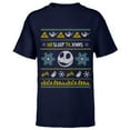 thumbnail image 1 of Disney The Nightmare Before Christmas Ugly Christmas Sweater - Short Sleeve T-Shirt for Kids - Customized-Navy, 1 of 5