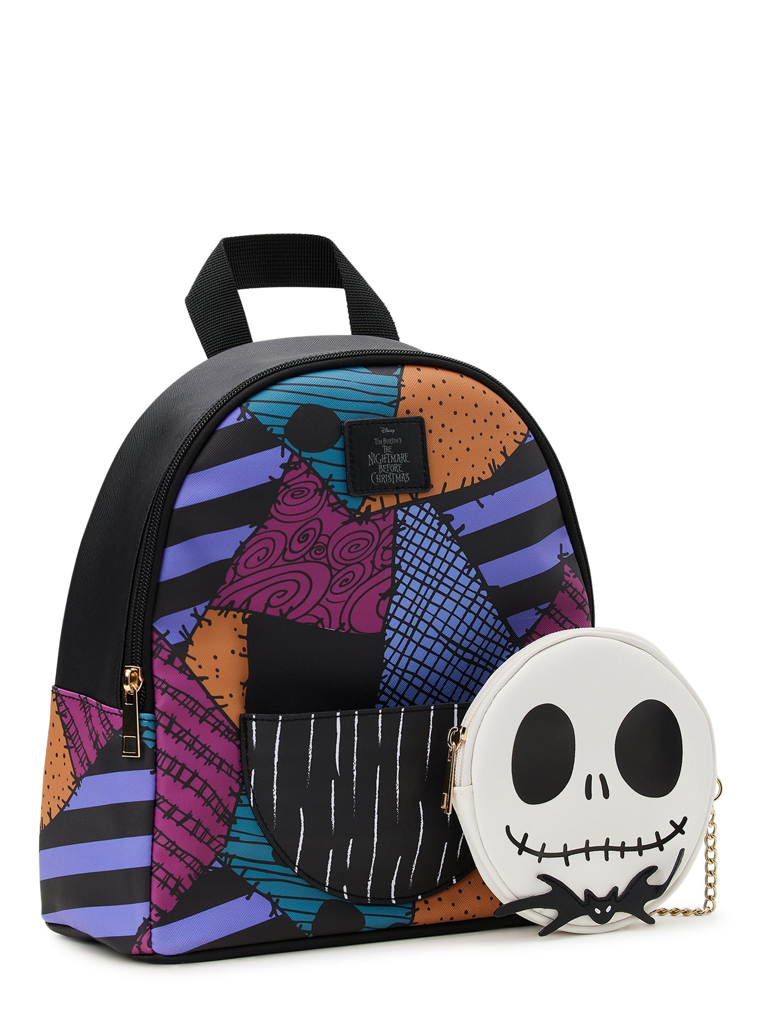 Disney The Nightmare Before Graphic Women\'s Backpack, Mini Multi-Color Christmas