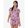 thumbnail image 1 of Disney The Nightmare Before Christmas Women's Valentine's Day Notch Collar Top and Shorts, 2 Piece Pajama Set, Sizes XS-3X, 1 of 5