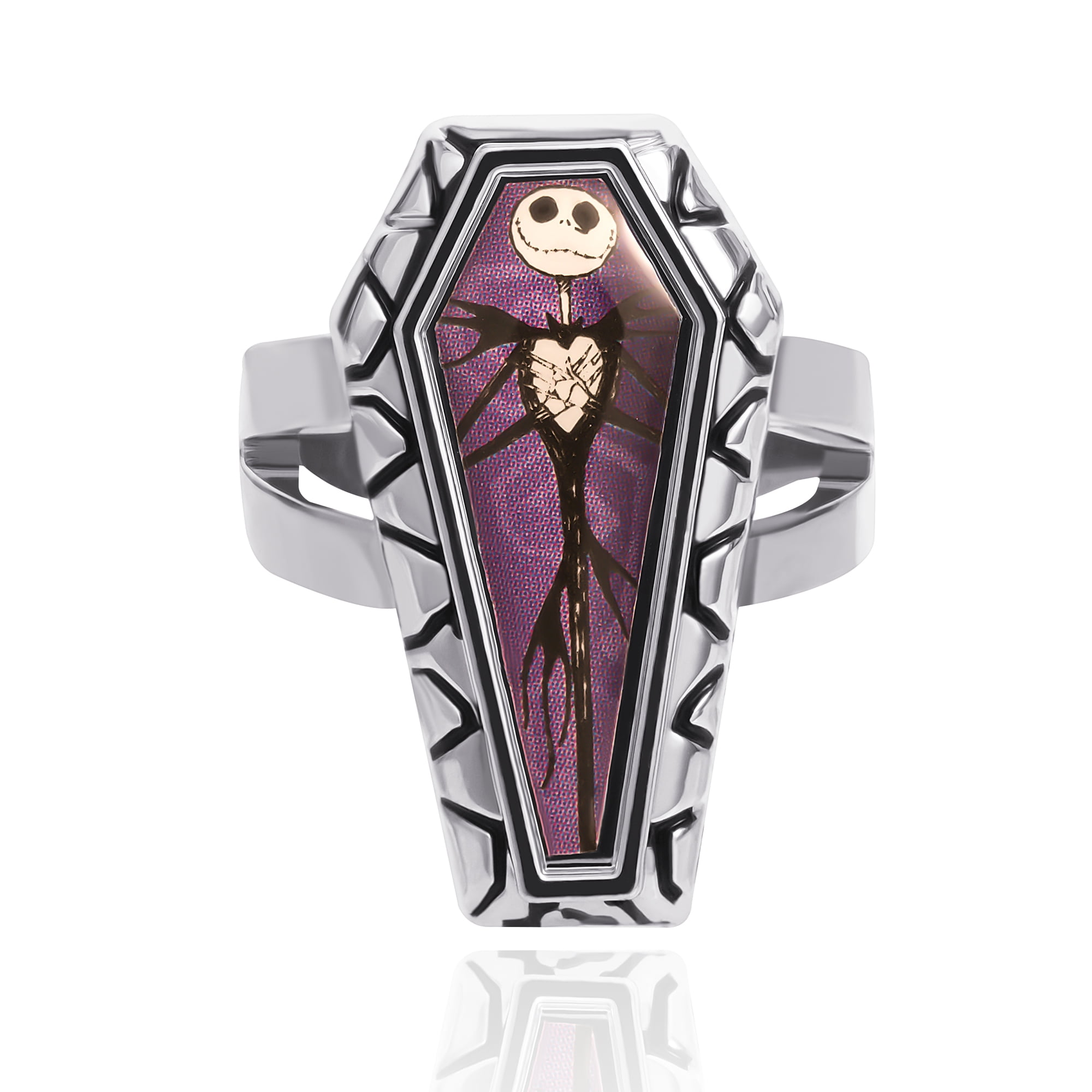 DISNEY ENCHANTED NIGHTMARE BEFORE CHRISTMAS JACK & SALLY BLACK HEART RING 6  to 9 | eBay