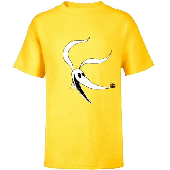 Disney The Nightmare Before Christmas Zero Dog Big Face - Short Sleeve T-Shirt for Kids - Customized-Yellow