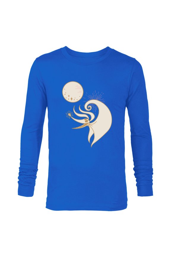 Disney The Nightmare Before Christmas Zero and the Full Moon - Long Sleeve T-Shirt for Men - Customized-Navy