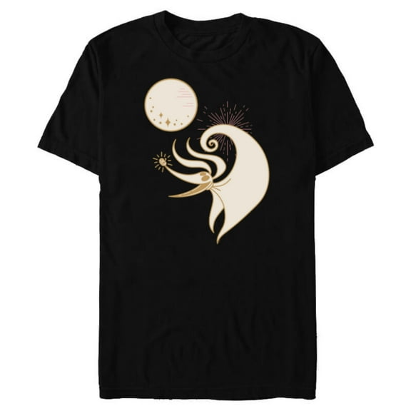 Disney The Nightmare Before Christmas Zero and the Full Moon - Short Sleeve Blended T-Shirt for Adults - Customized-Black