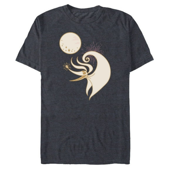 Disney The Nightmare Before Christmas Zero and the Full Moon - Short Sleeve Blended T-Shirt for Adults - Customized-Navy Heather