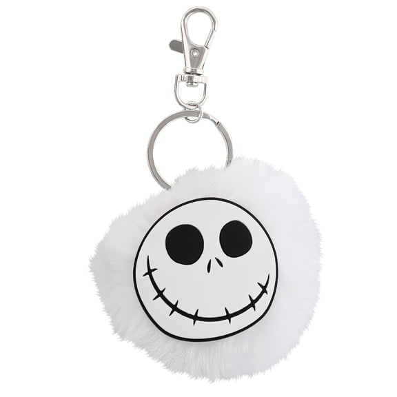 Disney -The Nightmare before Christmas, Kid's White Pompom Key Chain