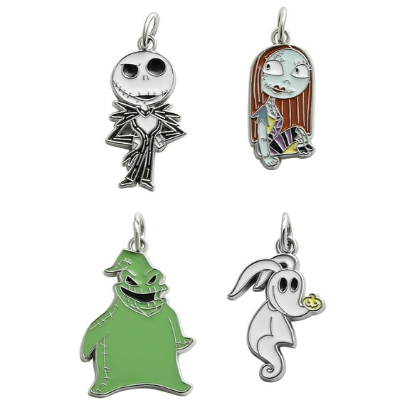 Disney -The Nightmare before Christmas Silver-Tone Metal 4-Piece Charm Set