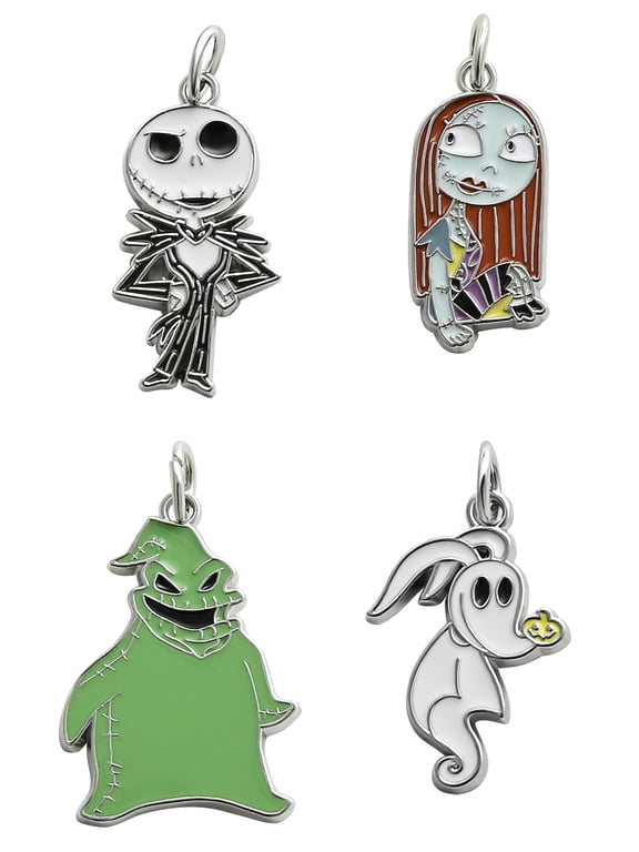 -The Nightmare before Christmas Silver-Tone Metal 4-Piece Charm Set