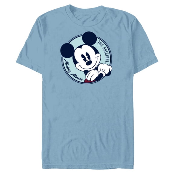 Disney The Original Mickey Mouse Retro Vintage - Short Sleeve Blended T-Shirt for Adults - Customized-Ocean Blue