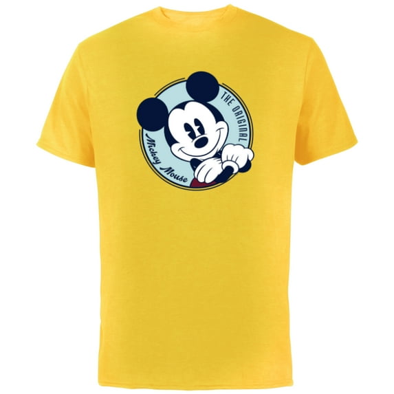 Disney The Original Mickey Mouse Retro Vintage - Short Sleeve Cotton T-Shirt for Adults - Customized-Yellow