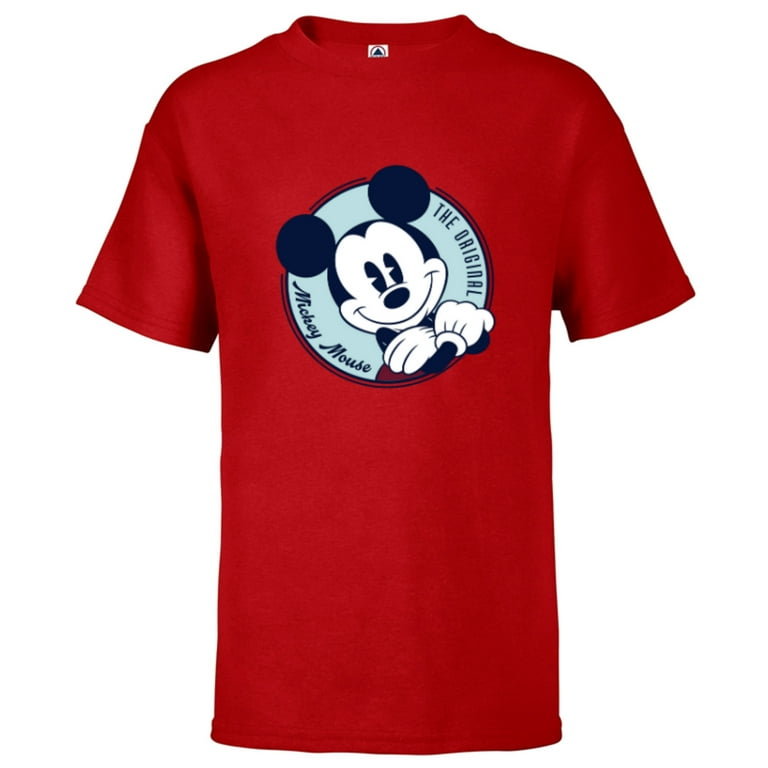 Disney The Original Mickey Mouse Retro Vintage Short Sleeve T Shirt for Kids Customized Red