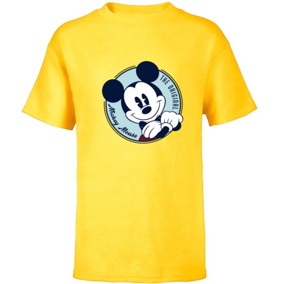 Disney The Original Mickey Mouse Retro Vintage - Short Sleeve T-Shirt for Kids - Customized-Yellow
