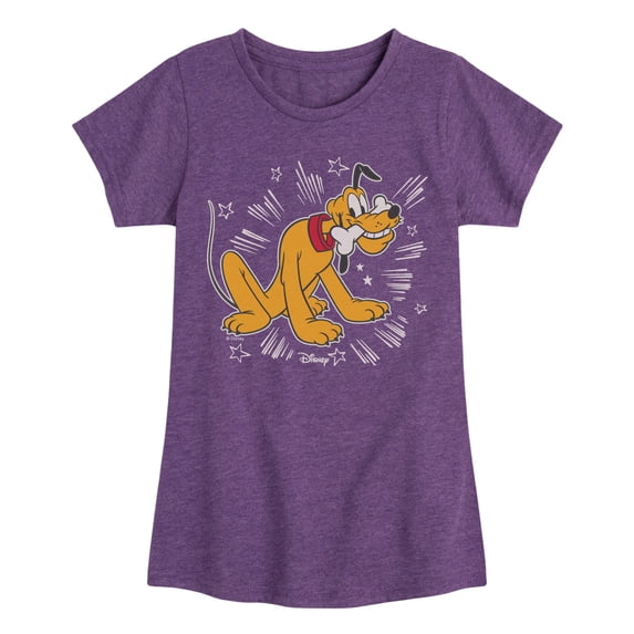 Disney - The Original Pluto Girls' Fitted Short Sleeve Graphic T-Shirt