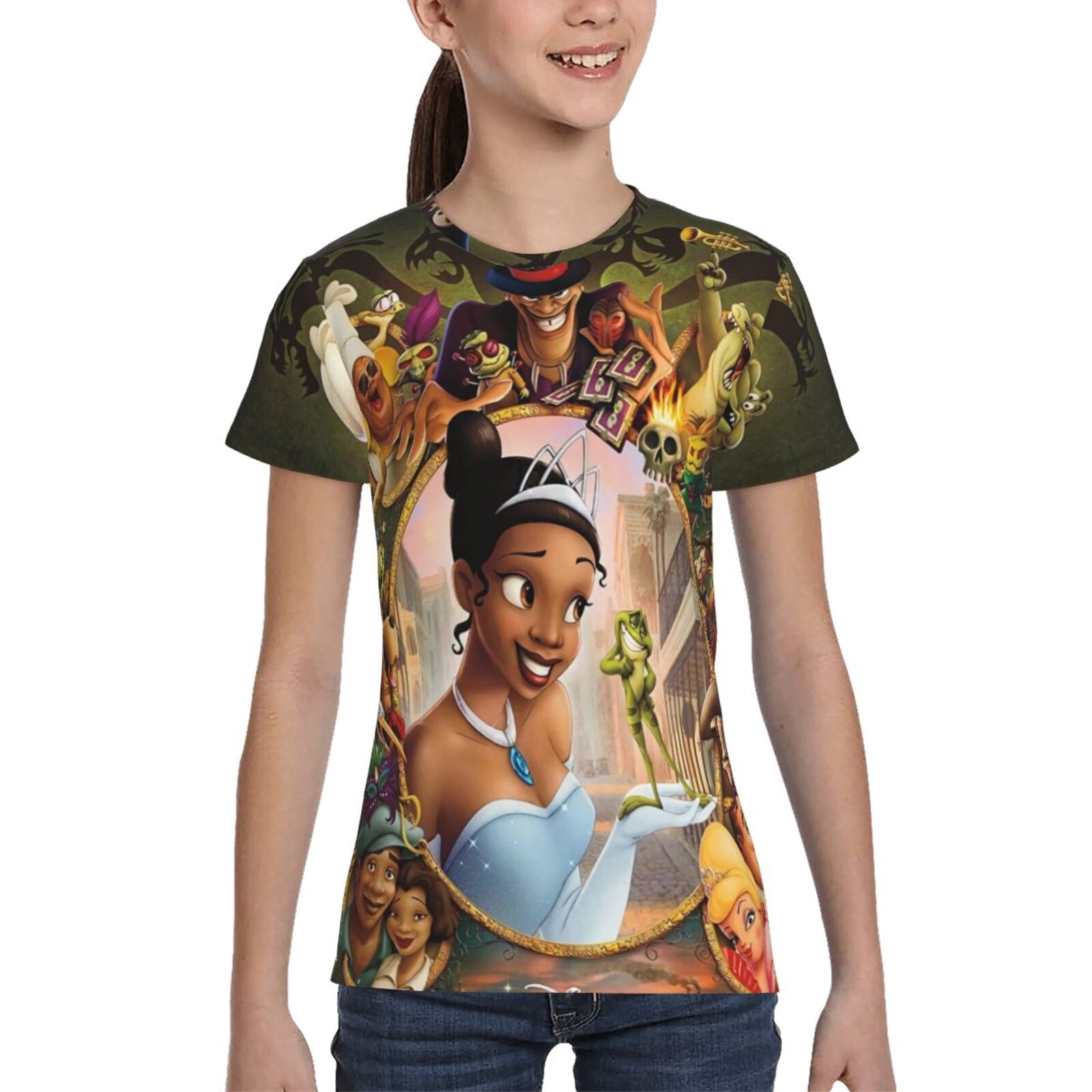 Summer Girls’ Princess Cartoon Pattern T-shirt in European and American Style
