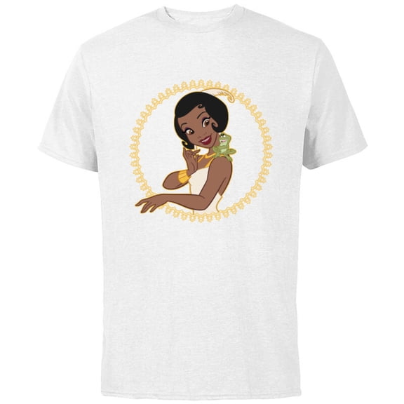 Disney The Princess and The Frog Tiana Naveen Frame T-Shirt - Short Sleeve Cotton T-Shirt for Adults - Customized-White