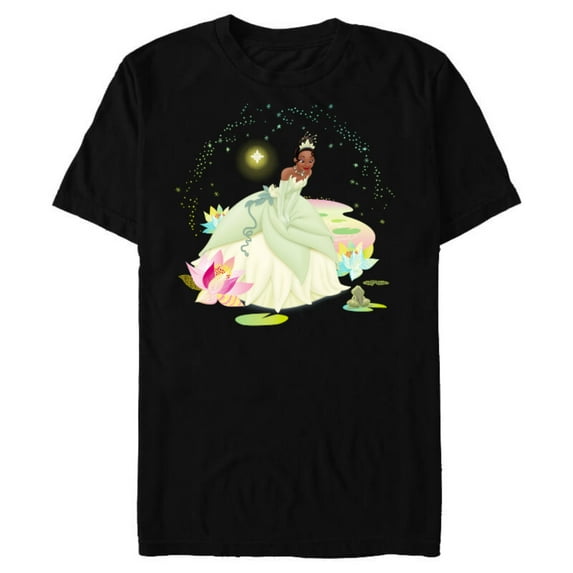 Disney The Princess and The Frog Tiana on a Bayou T-Shirt- Short Sleeve Blended T-Shirt for Adults - Customized-Black
