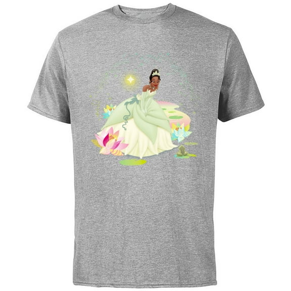 Disney The Princess and The Frog Tiana on a Bayou T-Shirt - Short Sleeve Cotton T-Shirt for Adults - Customized-Athletic Heather