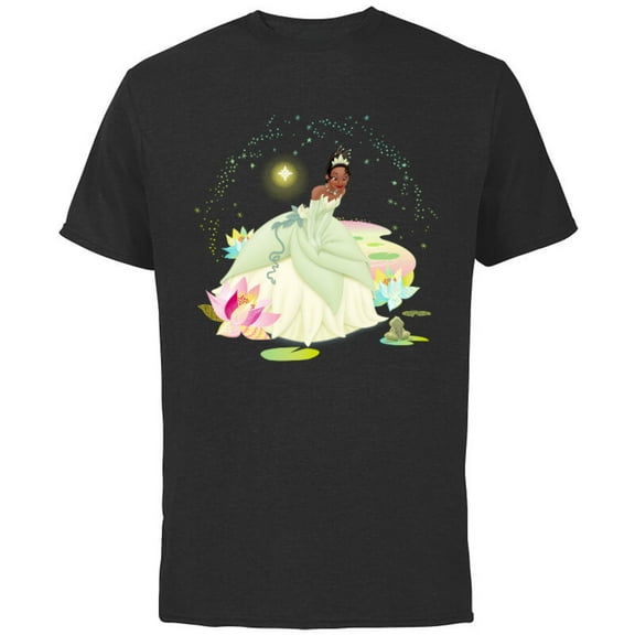 Disney The Princess and The Frog Tiana on a Bayou T-Shirt - Short Sleeve Cotton T-Shirt for Adults - Customized-Black