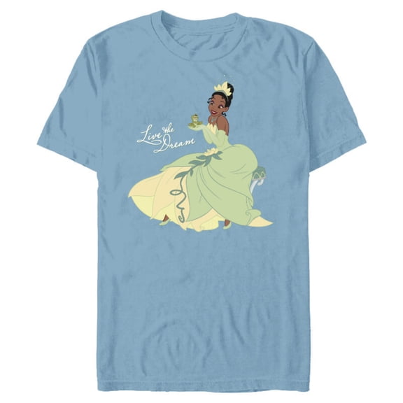 Disney The Princess and the Frog Tiana Dream T-Shirt- Short Sleeve Blended T-Shirt for Adults - Customized-Celadon Snow Heather