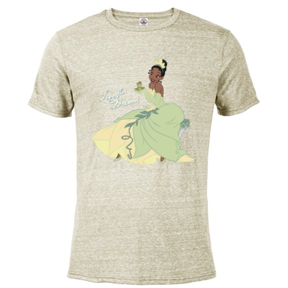 Disney The Princess and the Frog Tiana Dream T-Shirt- Short Sleeve Blended T-Shirt for Adults - Customized-Putty Snow Heather