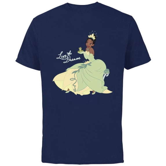 Disney The Princess and the Frog Tiana Dream T-Shirt - Short Sleeve Cotton T-Shirt for Adults - Customized-Athletic Navy