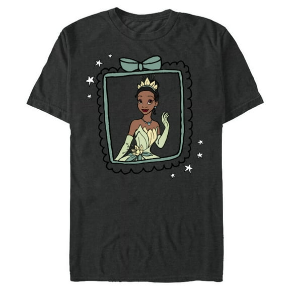 Disney The Princess and the Frog Tiana Portrait T-Shirt- Short Sleeve Blended T-Shirt for Adults - Customized-Graphite Snow Heather