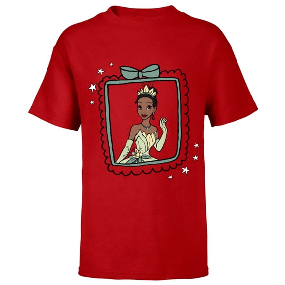 Disney The Princess and the Frog Tiana Portrait T-Shirt - Short Sleeve T-Shirt for Kids - Customized-Red