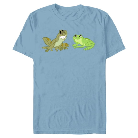 Disney The Princess and the Frog Tiana and Naveen T-Shirt- Short Sleeve Blended T-Shirt for Adults - Customized-Celadon Snow Heather