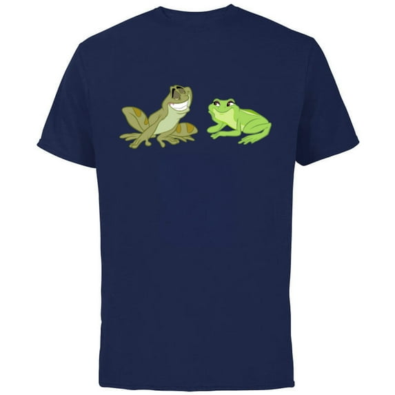 Disney The Princess and the Frog Tiana and Naveen T-Shirt - Short Sleeve Cotton T-Shirt for Adults - Customized-Athletic Navy