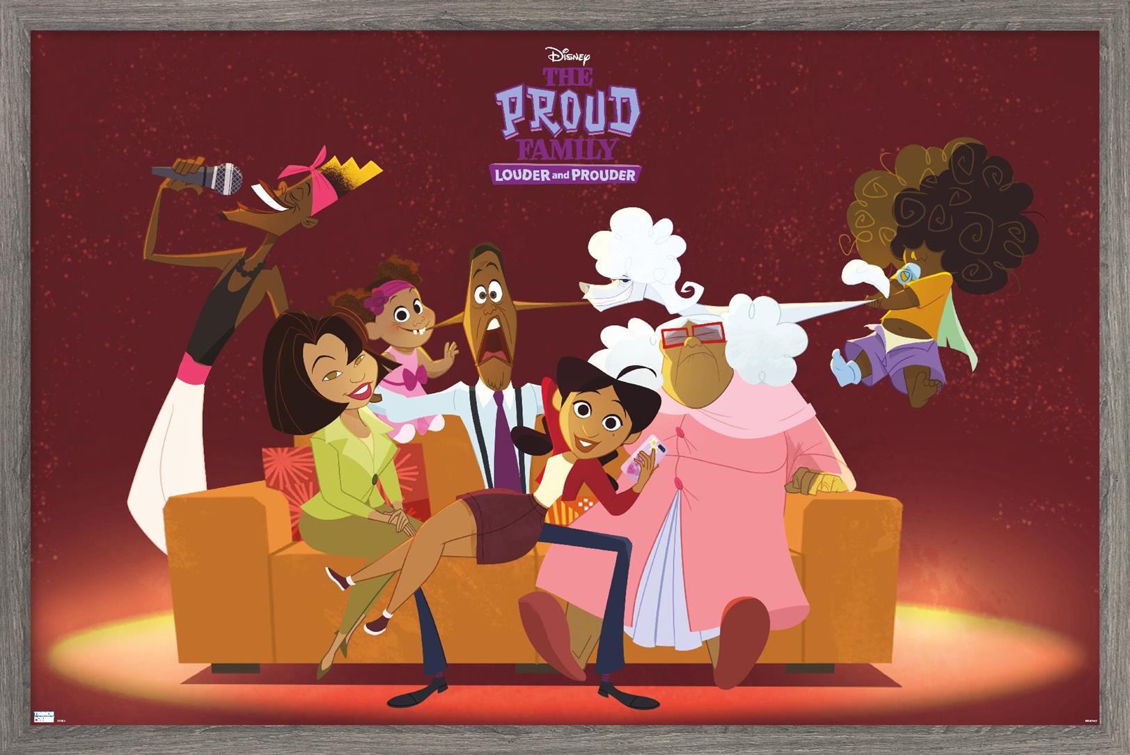 Disney The Proud Family Louder and Prouder - Family Wall Poster, 22.375" x 34" Framed