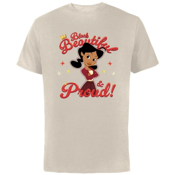 Disney The Proud Family Penny Black Beautiful & Proud - Short Sleeve Cotton T-Shirt for Adults - Customized-Natural