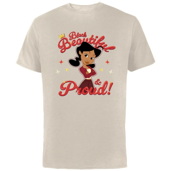 Disney The Proud Family Penny Black Beautiful & Proud - Short Sleeve Cotton T-Shirt for Adults - Customized-Natural