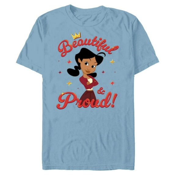 Disney The Proud Family Penny Proud Beautiful & Proud - Short Sleeve Blended T-Shirt for Adults - Customized-Ocean Blue