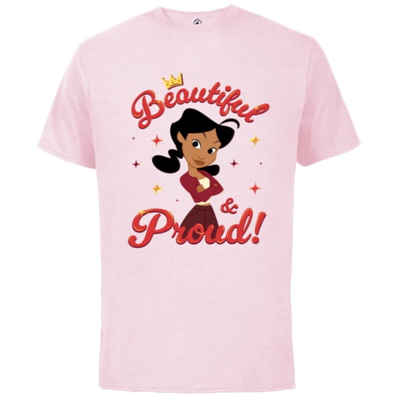 Disney The Proud Family Penny Proud Beautiful & Proud - Short Sleeve Cotton T-Shirt for Adults - Customized-Soft Pink
