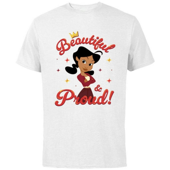 Disney The Proud Family Penny Proud Beautiful & Proud - Short Sleeve Cotton T-Shirt for Adults - Customized-White