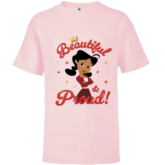 Disney The Proud Family Penny Proud Beautiful & Proud - Short Sleeve T-Shirt for Kids - Customized-Soft Pink