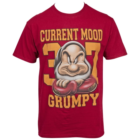 Disney The Seven Dwarves Current Mood Grumpy Jersey Style T-Shirt-Medium