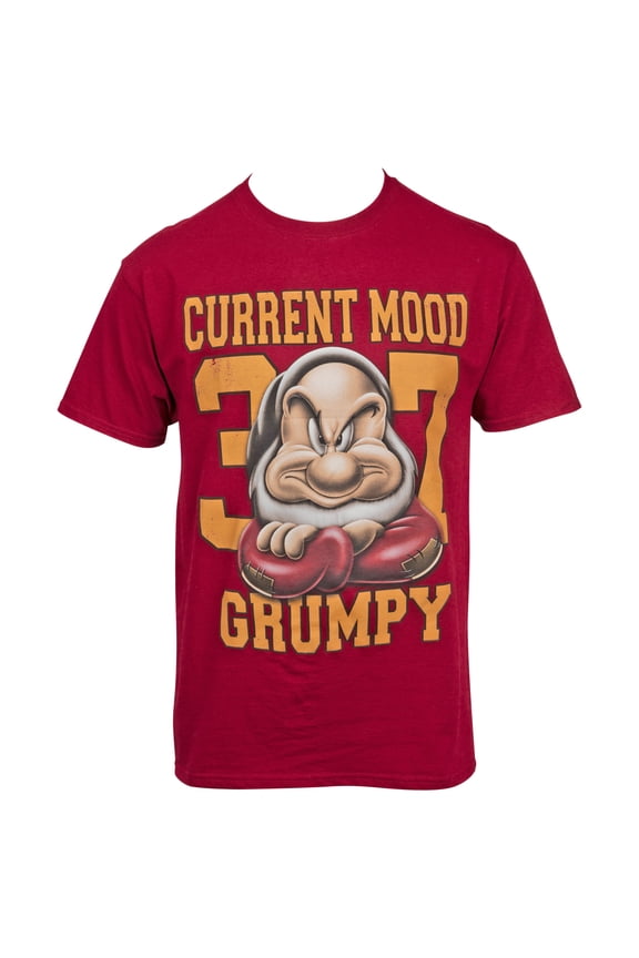 The Seven Dwarves Current Mood Grumpy Jersey Style T-Shirt-XLarge