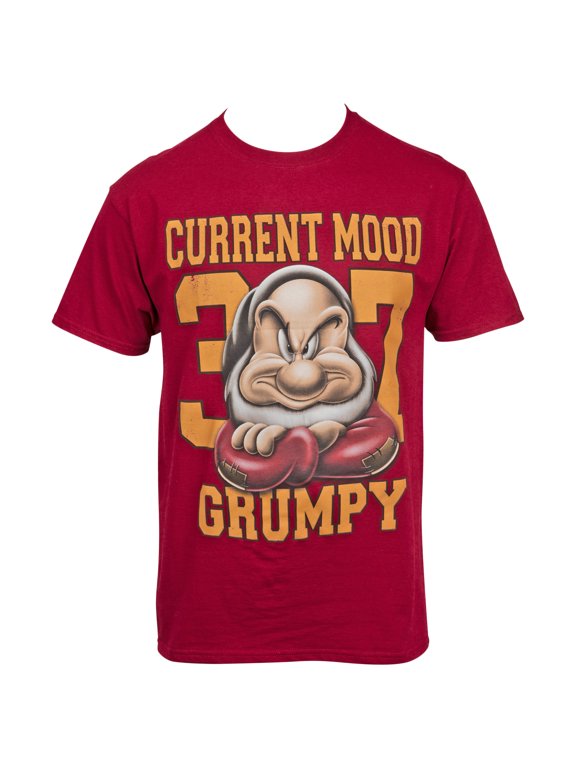 The Seven Dwarves Current Mood Grumpy Jersey Style T-Shirt-XLarge