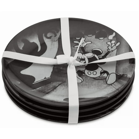 Disney The Skeleton Dance and The Haunted House Dinner Plates, Ceramic White, 4 Piece