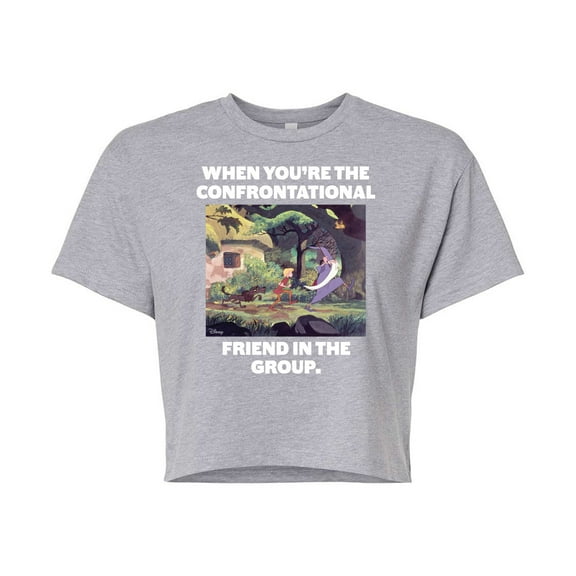 Disney - The Sword And The Stone - Confrontational Friend in the Group - Juniors Cropped Cotton Blend T-Shirt