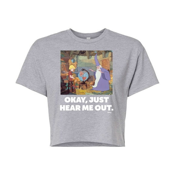 Disney - The Sword And The Stone - Okay, Just Hear Me Out - Juniors Cropped Cotton Blend T-Shirt