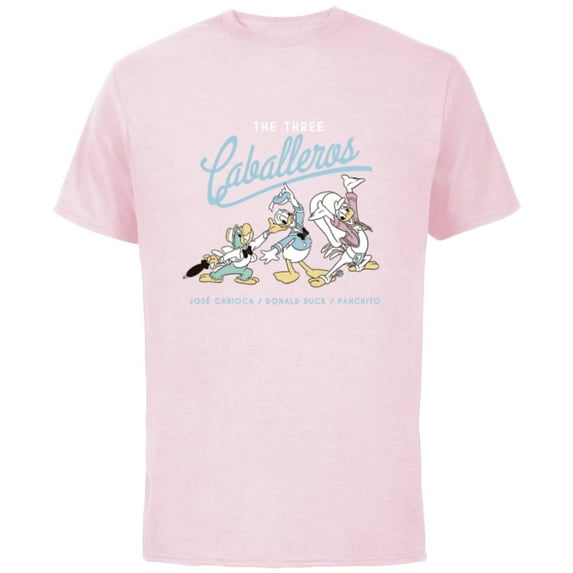 Disney The Three Caballeros Retro Donald Duck - Short Sleeve Cotton T-Shirt for Adults -Customized-Soft Pink