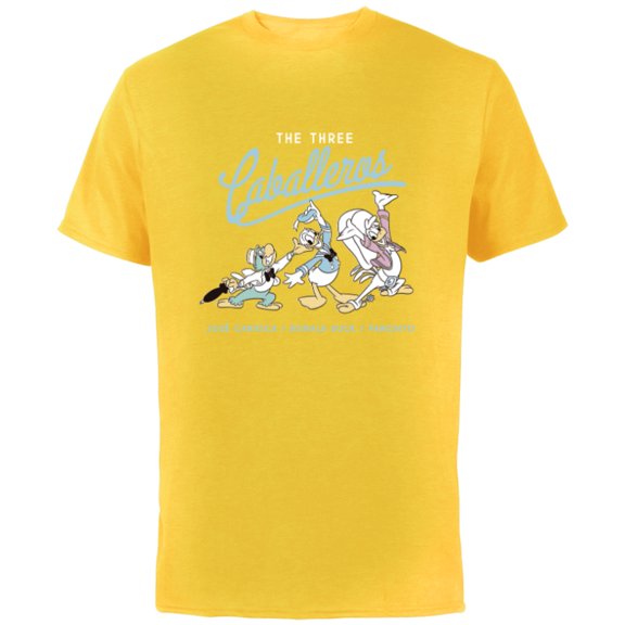 Disney The Three Caballeros Retro Donald Duck - Short Sleeve Cotton T-Shirt for Adults -Customized-Yellow