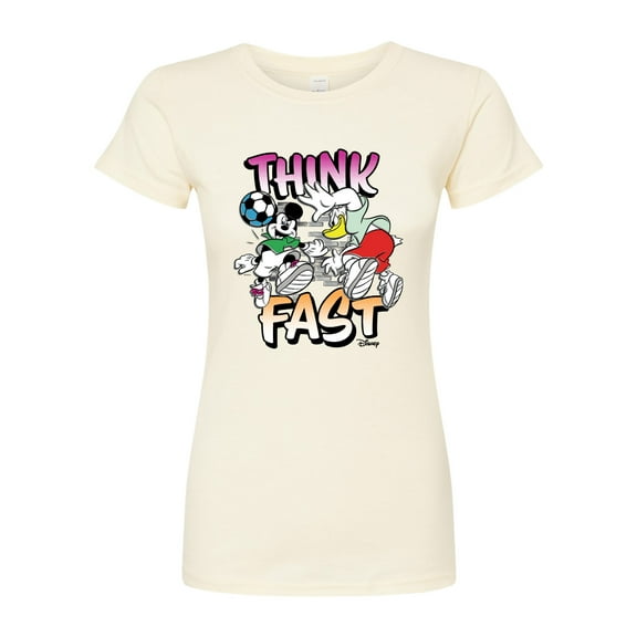 Disney - Think Fast - Juniors Fitted Graphic T-Shirt