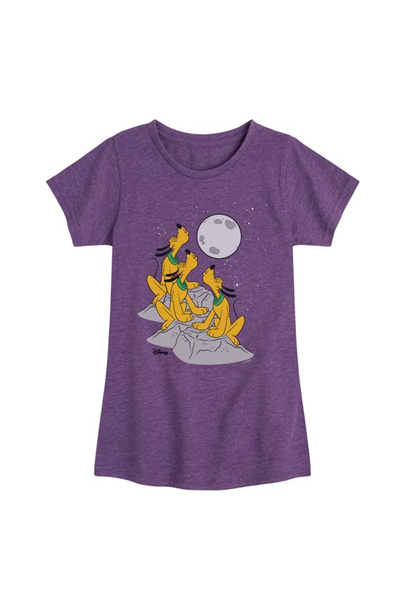 - Three Moon Pluto - Youth Girls Fitted Short Sleeve T-Shirt