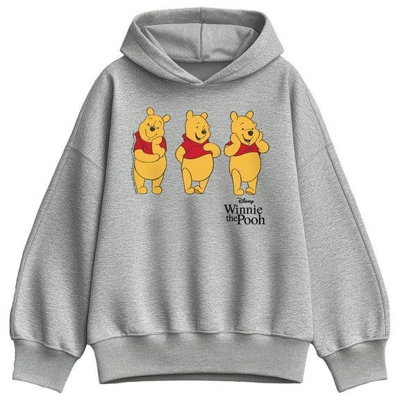 Disney - Three Pooh - Ladies Oversized Fleece Hoodie Sweatshirt
