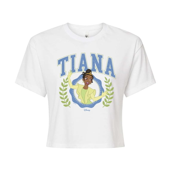 Disney - Tiana Collegiate - Juniors Cropped Graphic T-Shirt